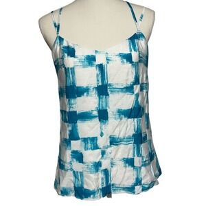 Armani Exchange Double Cris Cross Cami Blue Tank Top Womens Large